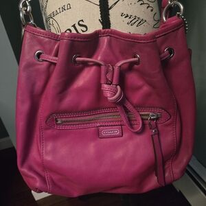Coach Pink Crossbody Bucket Bag